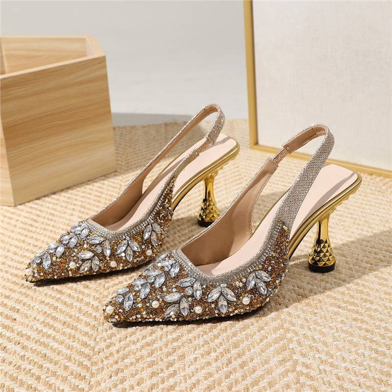 Cross-border 2026 Light Luxury Rhinestone Flat Sandals for Women, Cross-border Hot-selling Crystal Sandals, Fashionable High-end Super Sparkle Full Diamond