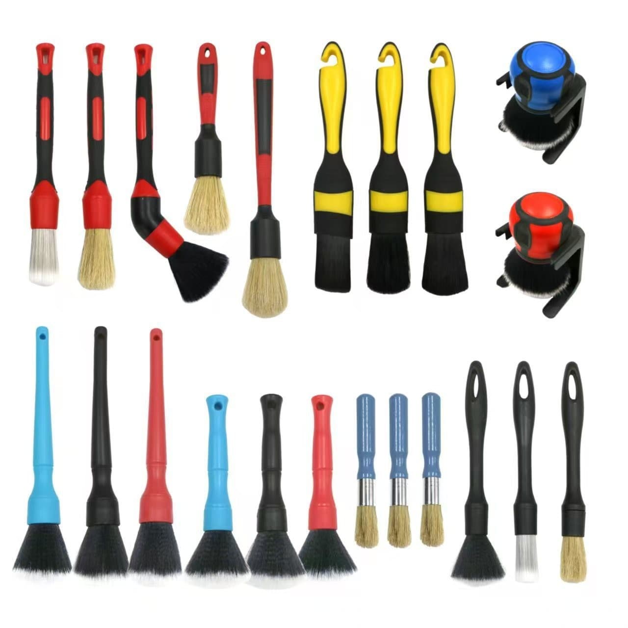 Cross-border New Car Wash Brush Soft Bristle Car Interior Beauty Cleaning Detail Brush Tool Set