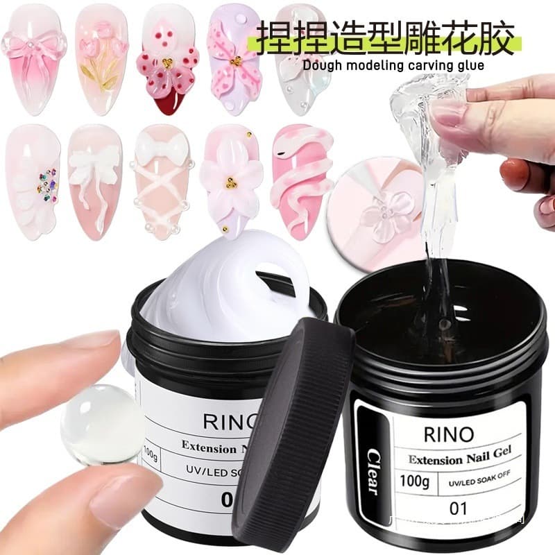 Nail art hard style solid pinch glue, non-stick, three-dimensional carving glue, shaping glue, model glue, no-wash, can be rubbed with powder