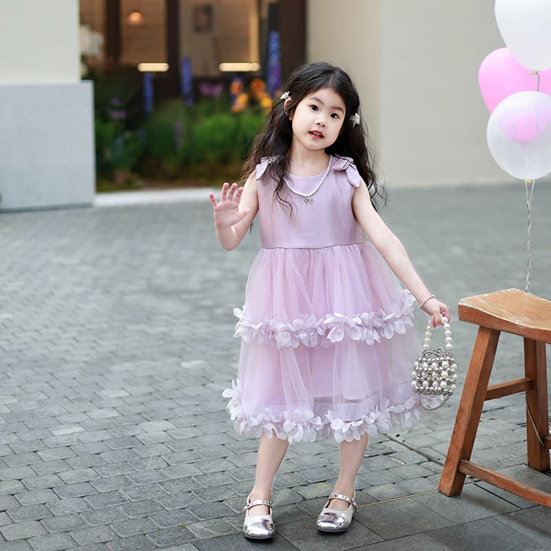 Girls Summer Dress New Style Children's Tulle Puffy Skirt Baby Summer Princess Dress Birthday Gown