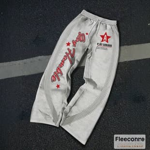 American Retro Red Five-Star A-Line Stripe Sweatpants Side Four-Stripe Print Casual Pants Wholesale