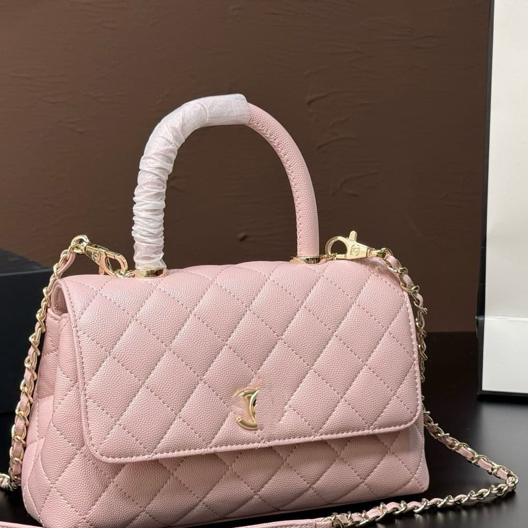 2026 New Style Chanel-Inspired Cross-Border Elegant Caviar Coco Handle Quilted Women's Handbag