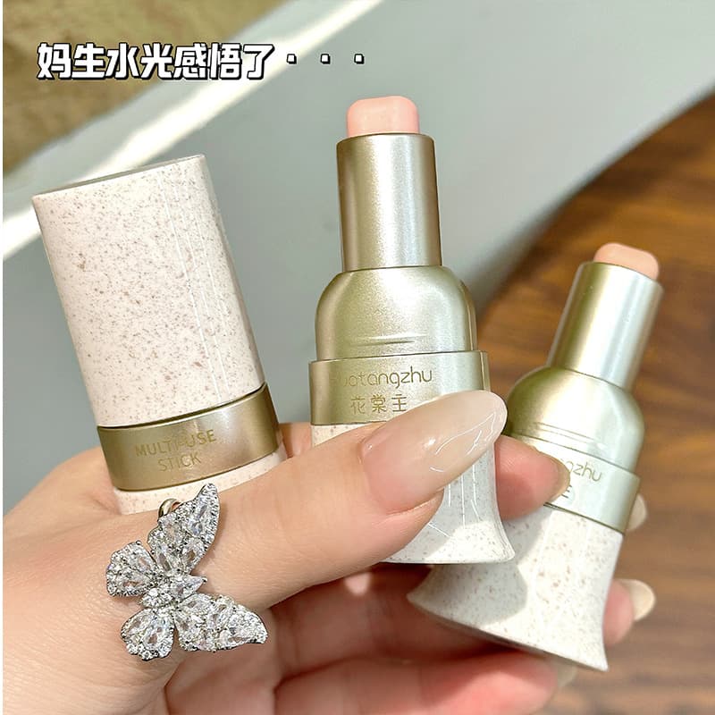 Huatangzhu Color Play Multi-Use Stick Eye Lip Cheek Nude Makeup Natural Long-Lasting Lip and Cheek Dual-Use Blush Facial Contour Cosmetics Wholesale