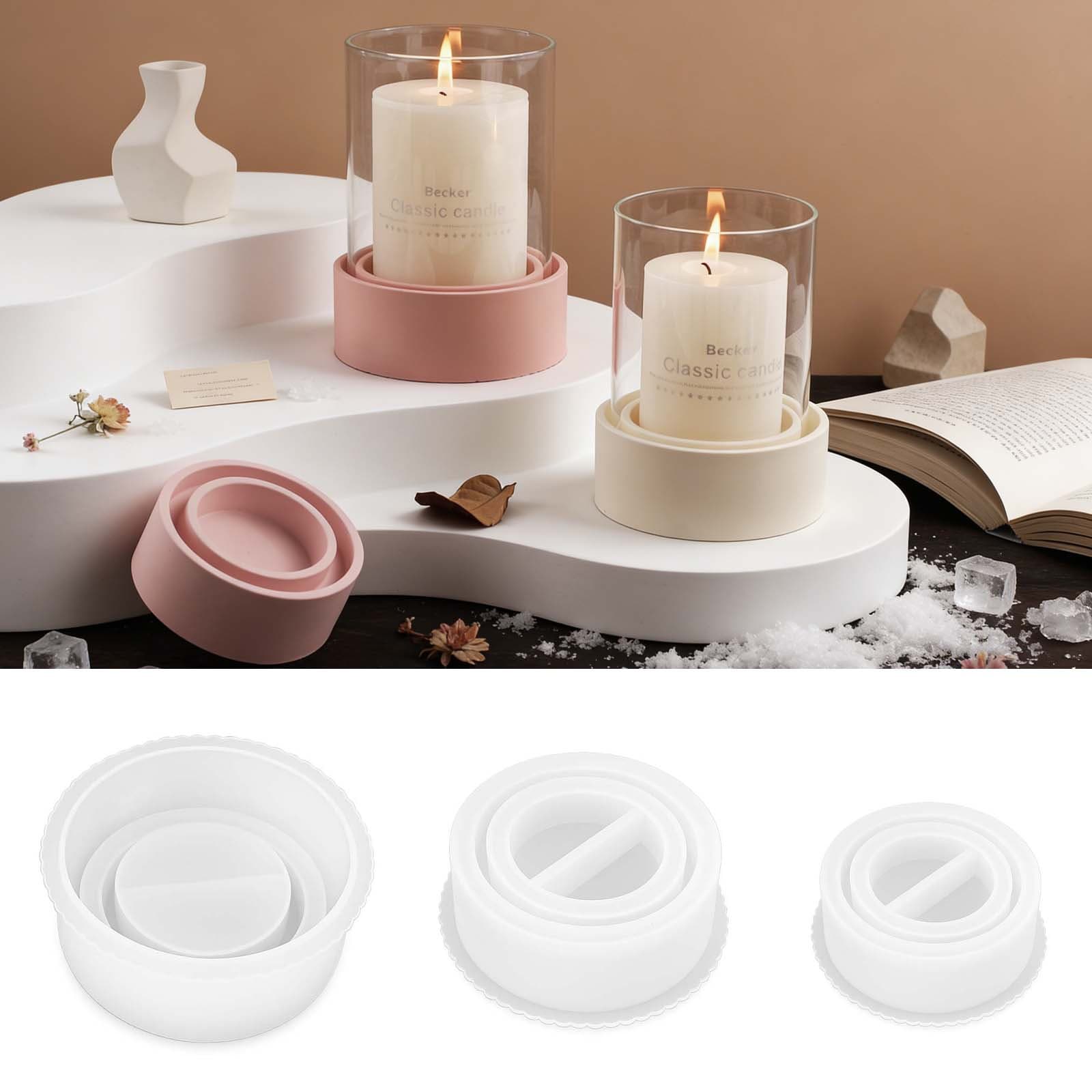 Pangyaya DIY Cylindrical Candle Holder Silicone Candle Mold Reinforced Cement Plaster Candle Holder Aromatherapy Silicone Mold