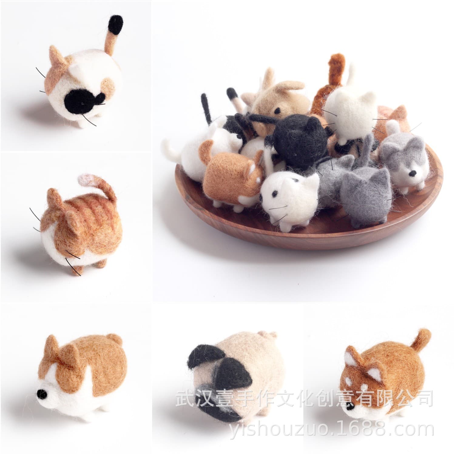 Wool Felt Cat Toy Material Kit Handmade DIY Thai Corgi Shepherd Dog Pendant Beginner Tool Set Office Culture / Fur Artifacts / Fur