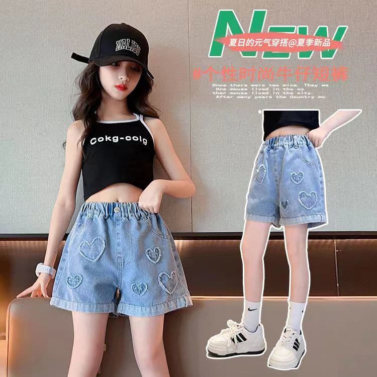 Girls' Denim Shorts Summer 2025 New Style Loose Fit for Toddlers and Children Thin Fabric