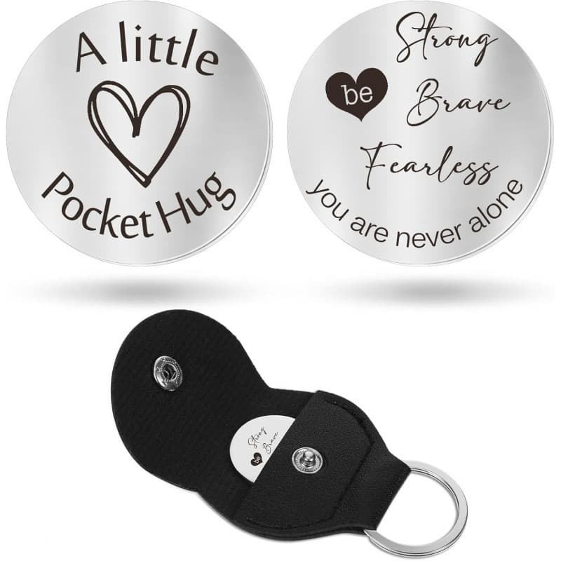 Cross-border stainless steel color keychain Sureio Pocket Hug Token Long Dis jewelry gift