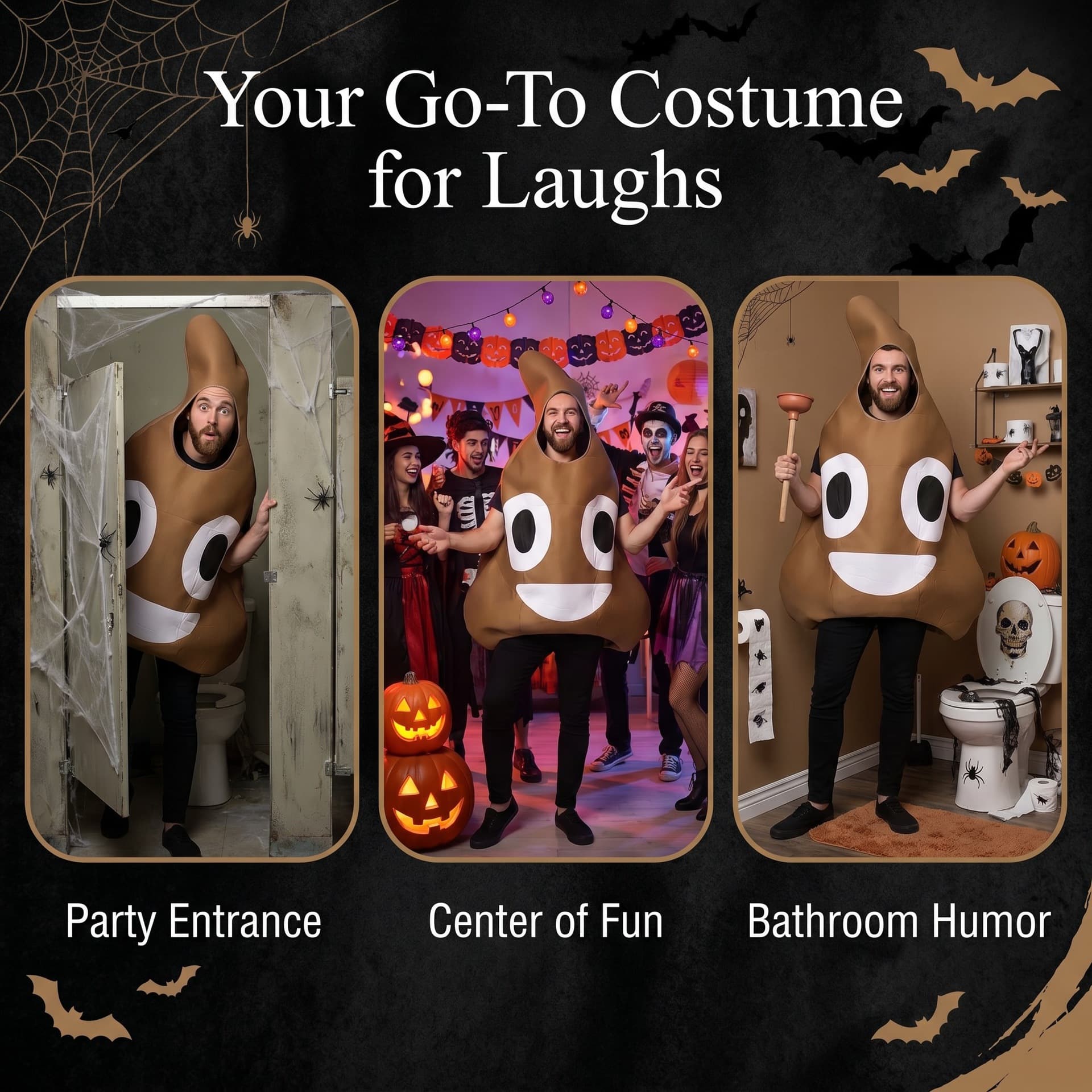 Cross-border Halloween parade clothes, parent-child costumes, funny and creative poop cos costumes, adult costumes with expressions