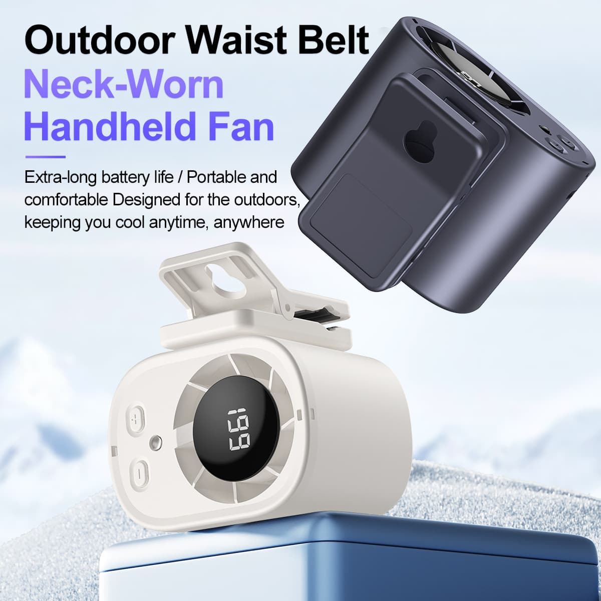 2026 New T510 Waist Fan Outdoor Portable Neck Fan High-Speed Fan 199-Speed Clip Fan Cross
