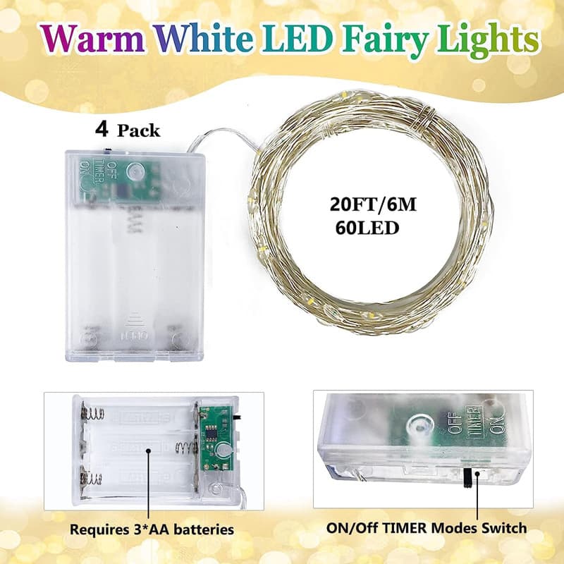 Amazon cross-border string lights factory stock with flashing battery box copper wire string lights Christmas holiday bubble ball decorative lights