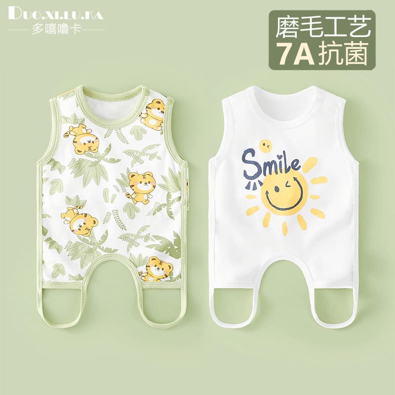 Newborn Baby Vest Belly Band Spring Summer Fall 100% Cotton Infant Belly Wrap Sleeveless Half-Back Shirt
