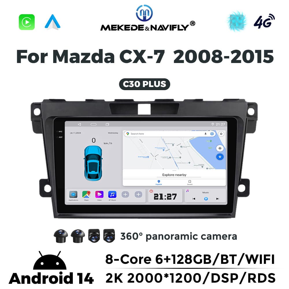 Model C for Mazda CX-7 2008-2015 Android System Carplay Bluetooth Rear View Navigation Screen