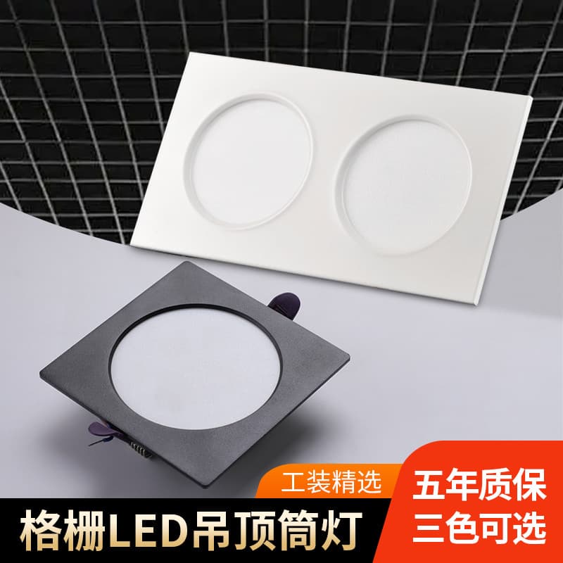 LED Grille Light 15x15 Recessed Grid Ceiling Specific Double Head Square Downlight 10x10 Grape Rack Spotlight
