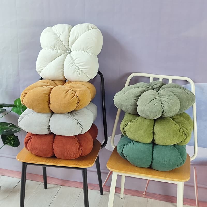 Custom Modern Minimalist Sofa Throw Pillow Back Cushion Solid Velvet Ins Style Flower Pillow Round Bud Backrest