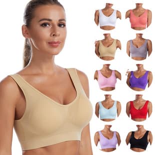 Women's Sports Bra for Running, Shockproof, Push-up, Back-smoothing, Plus Size, Wire-free Vest Yoga Sports Bra