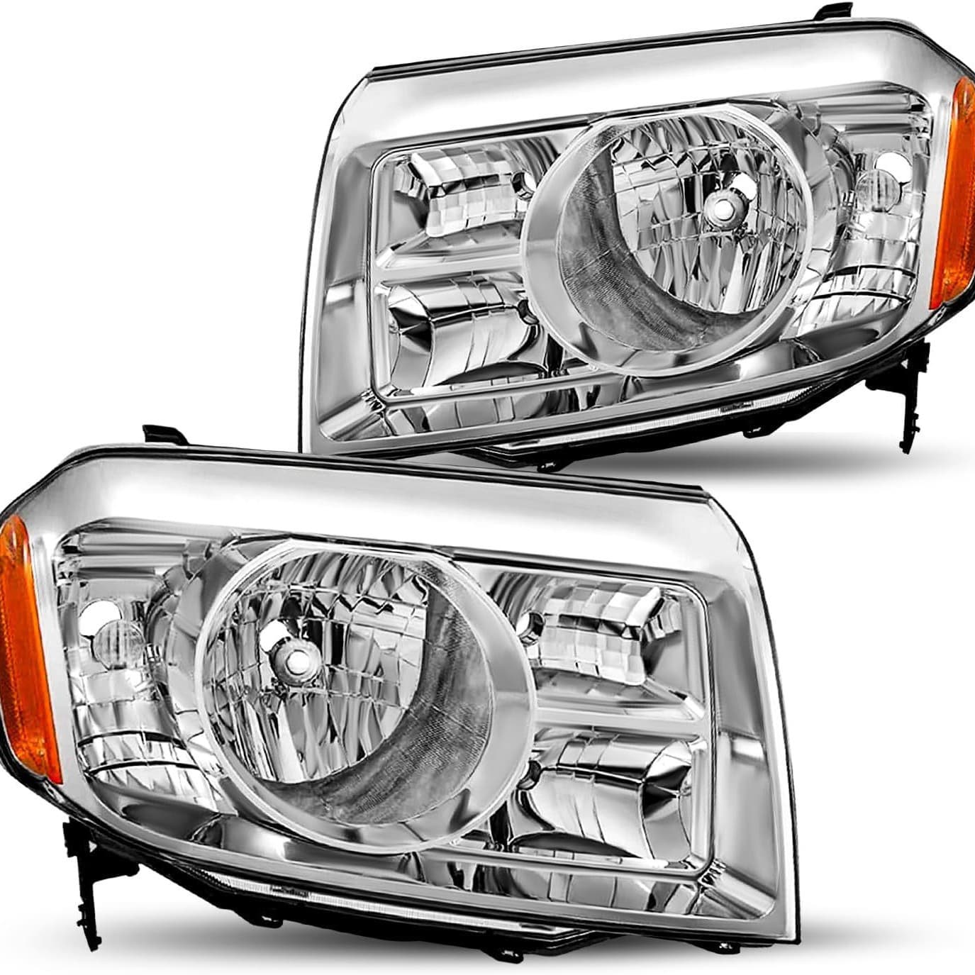 Compatible with 2009-2011 Honda US Pilot Headlight White Housing Black Housing 33150/33100SZAA01