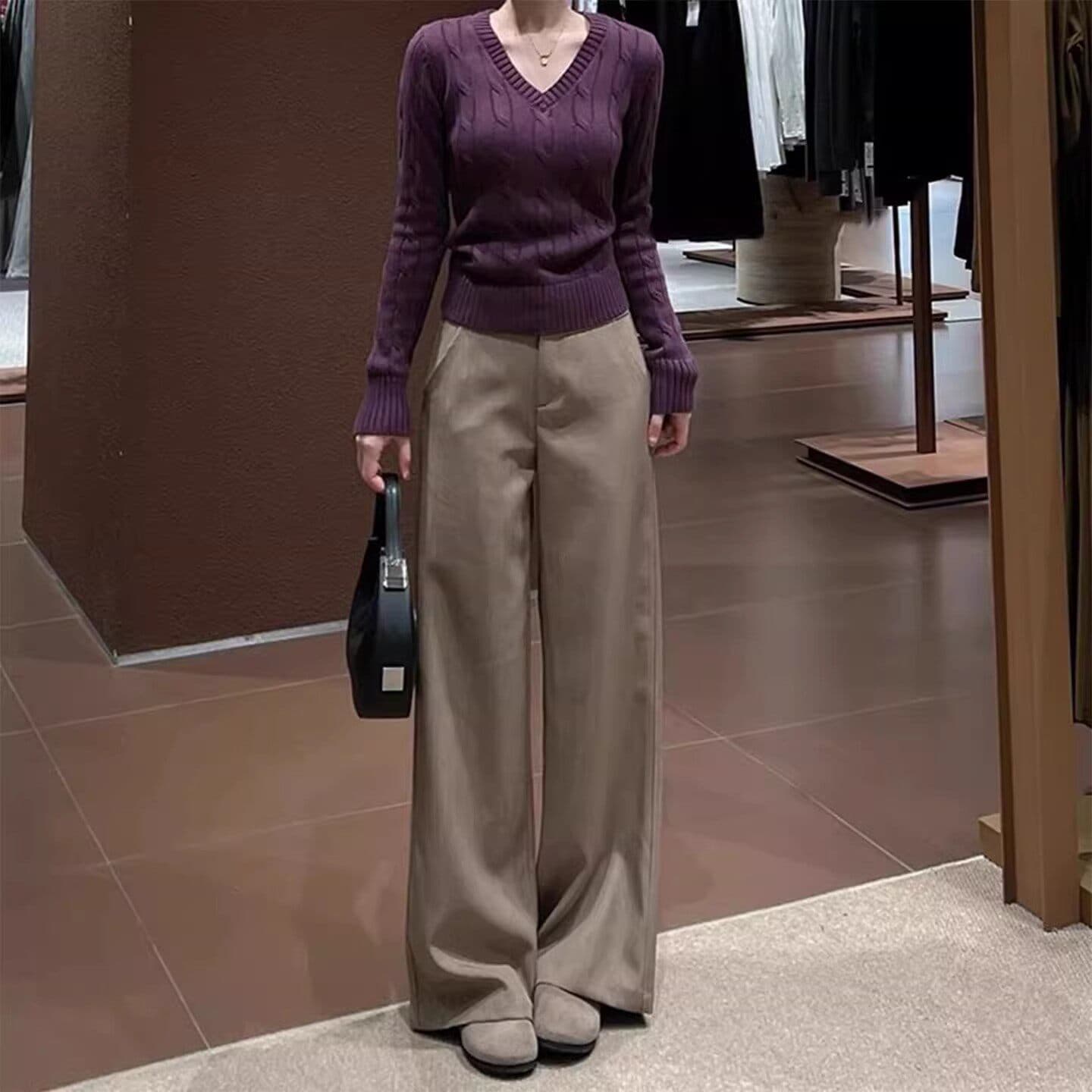 Khaki Dress Pants for Women Spring Summer 2026 New High Waist Loose Fit Slimming Wutong Pants Premium Wide Leg Long Trousers