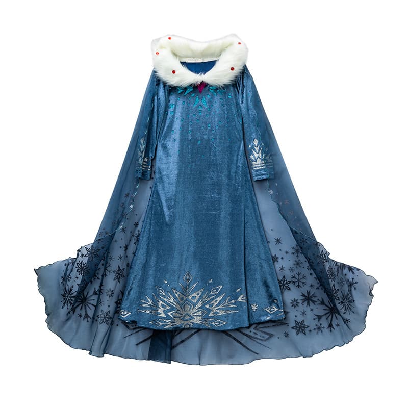 Girls' Princess Dress Custom Snow White Elsa Sweater Dress Autumn Winter Children's Clothing Polyester Fiber Long Sleeve