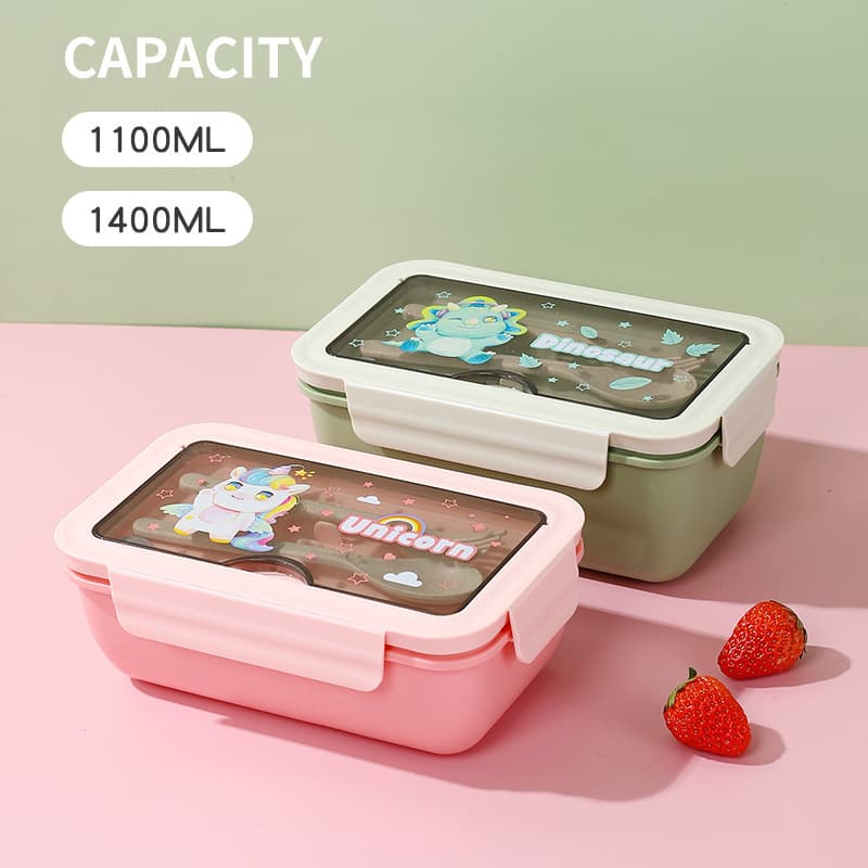 Cute Lunch Box Bento Box for Office Workers, Microwave-Safe Lunch Container for Kids, Students, and Women Meal Prep