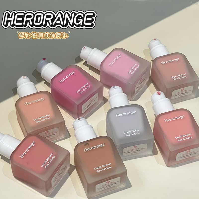 HERORANGE Liquid Blush Plumping Shade Natural Youthful Glow Waterlight Complexion Boost Matte Liquid Blush Cross-border Foreign Trade