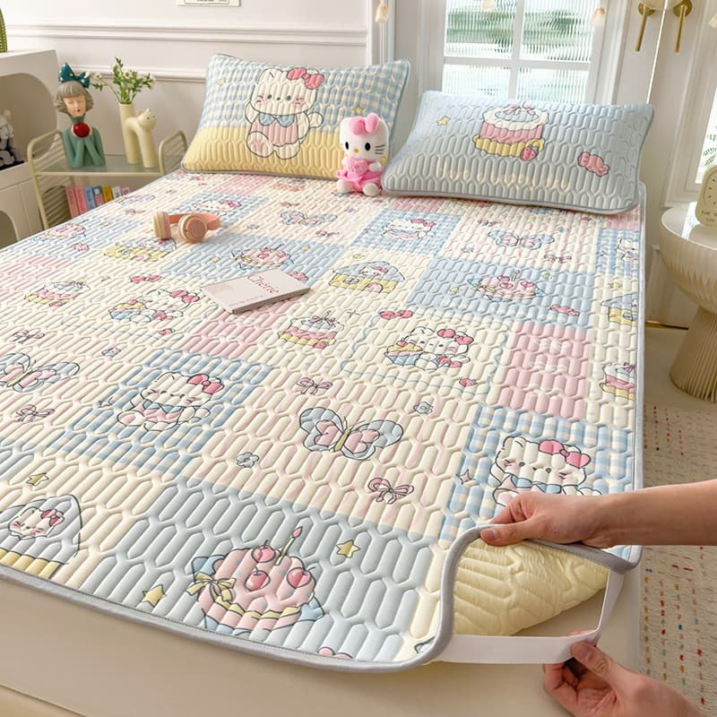 Ins Latex Mat Three-Piece Set Summer Air Conditioning Cooling Mat Ice Silk Soft Latex Mat
