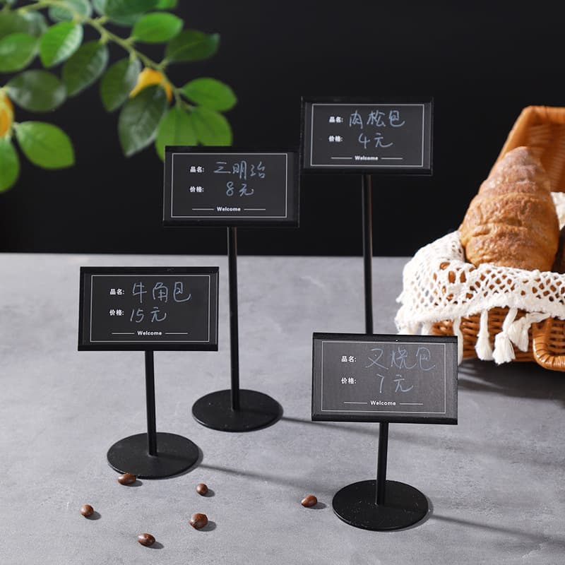 Stainless Steel Table Card Holder for Cafeteria Display Stand, Reusable Menu Sign, Tabletop Name Card Stand
