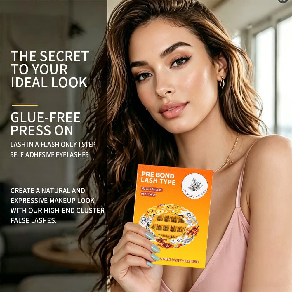Cross-border Southeast Asia glue-free false eyelashes large capacity thick natural DIY self-adhesive eyelashes Press On Lashes