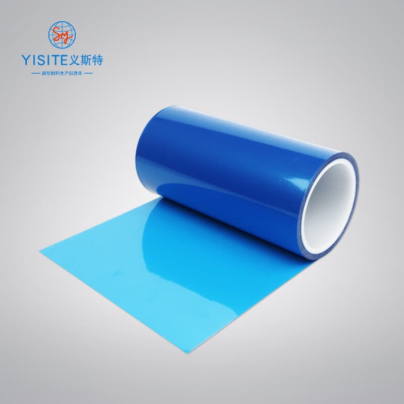 PET blue single-sided silicone release film, 20-30g, high-temperature resistant peelable film, plastic film.