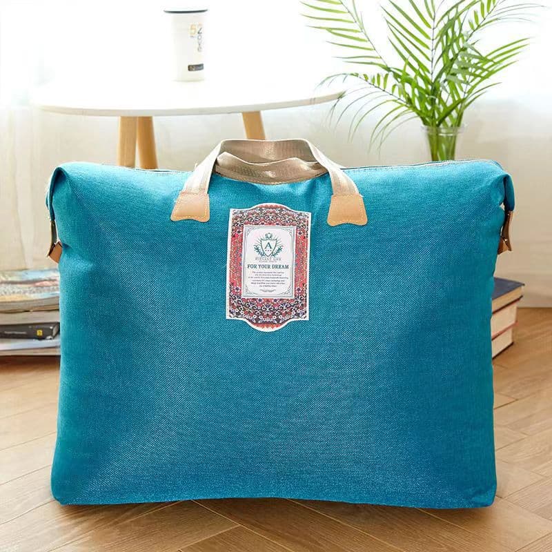 Large capacity linen home packaging bag, moving storage bag, home textile hand-carry