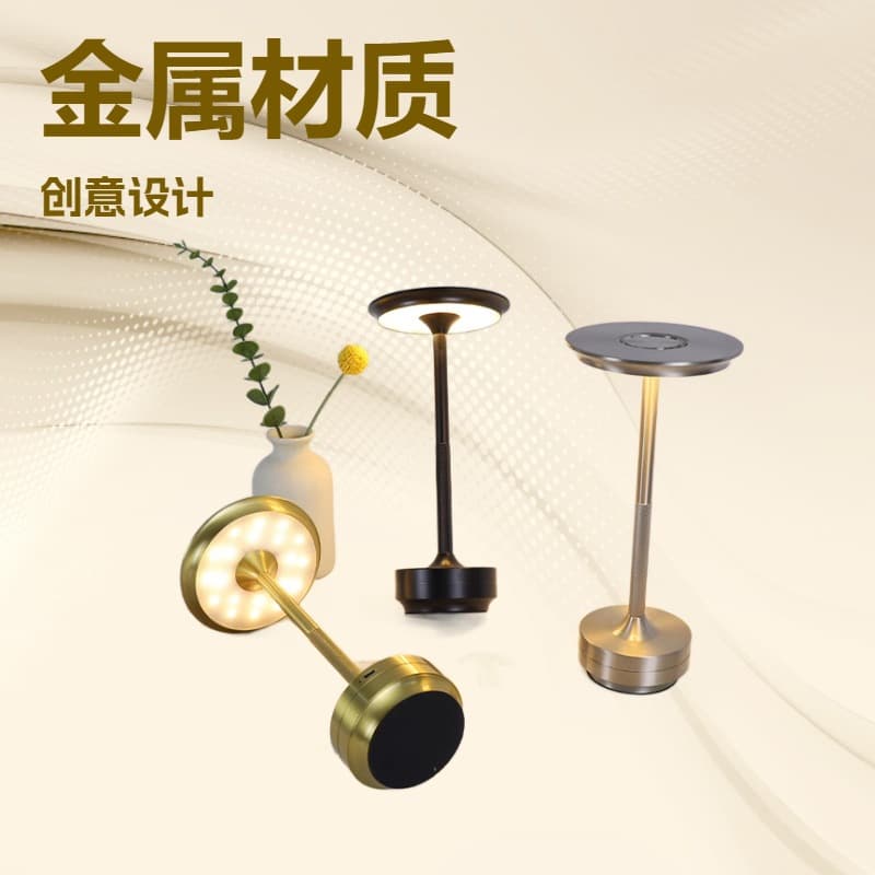 Cross-border Bedroom Study Bedside Small Night Light Creative Home Three-Color Fabric Amazon Best-Seller Decorative Desk Lamp