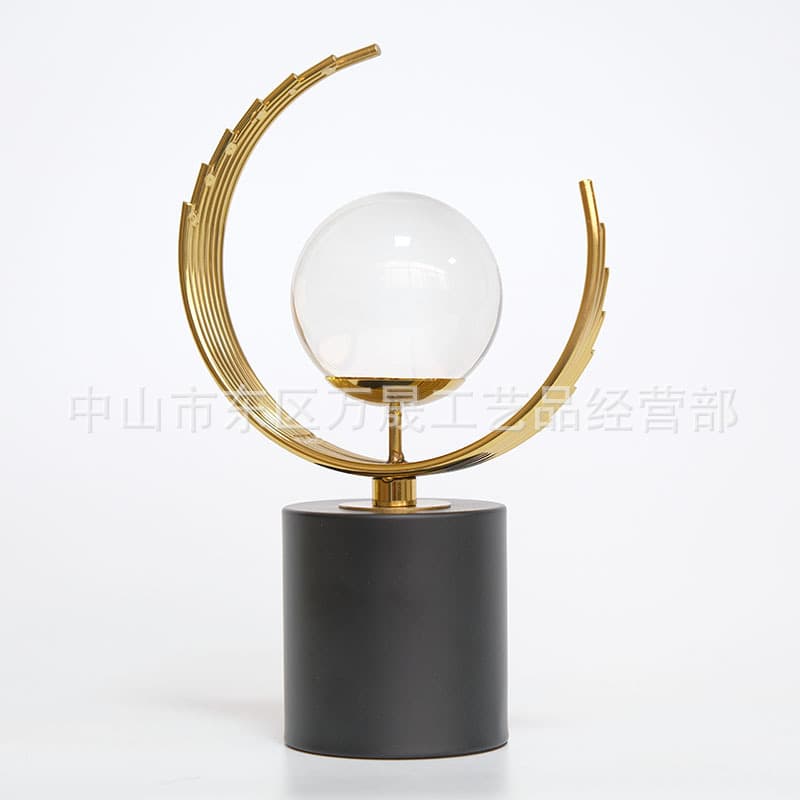 Globe Desktop Decoration High-End Office Executive Desk Creative Conference Room Metal Crystal Ball Ornament