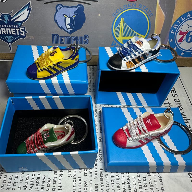NBA Team Shoe Model Keychain Shoebox Series - Irving Curry Battle Boots Adidas Set Keychain Accessories