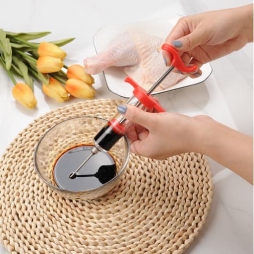 Roast juice turkey needle roast juice syringe marinade barbecue flavored steak barbecue seasoning tool kitchen stainless steel