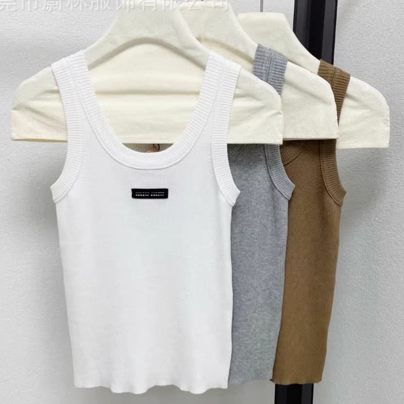 New Cross-Border White Camisole Women's Inner Wear Short Sleeveless Vest Top Summer Korean Style Sports Top