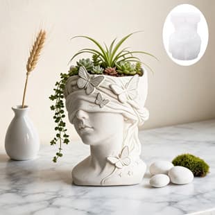 Blindfolded Goddess Vase Silicone Mold Living Room Dining Room Flower Pot Bedroom Decoration Pencil Holder Storage DIY