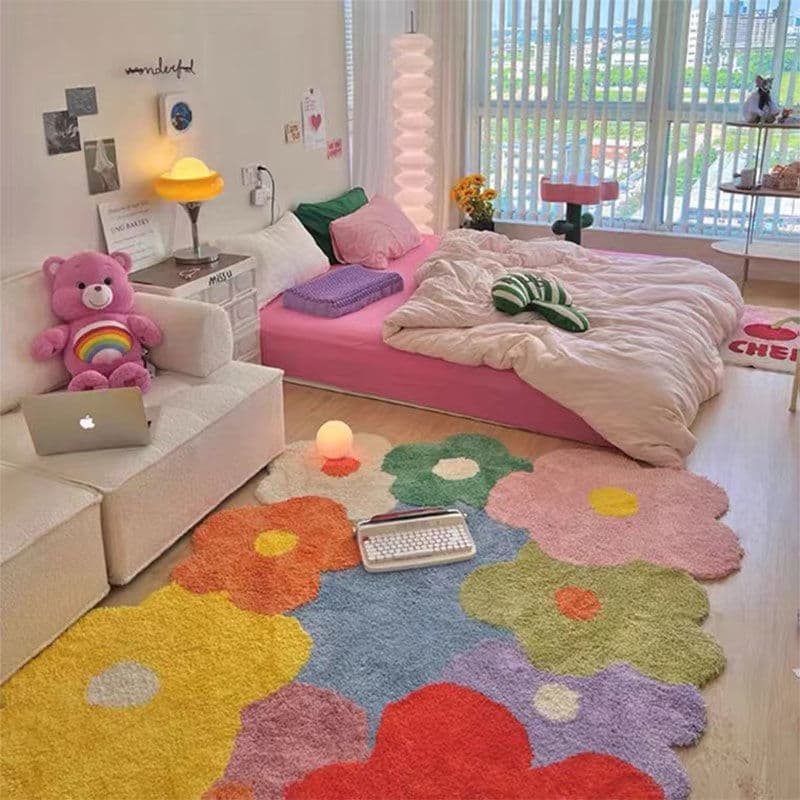 Dopamine girl carpet living room special-shaped sofa coffee table floor mat internet celebrity bedroom bedside thickened foot mat
