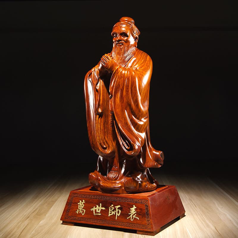 Rosewood Carved Confucius Living Room Decoration, Confucius Figure Statue, Confucius Statue, Graduation Gift for School