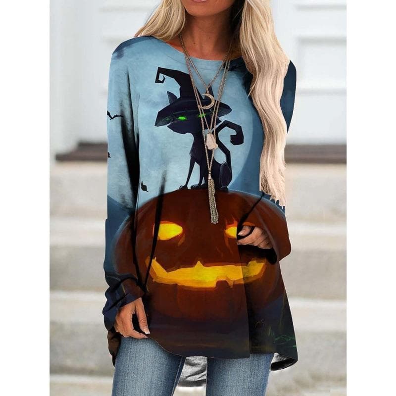 Halloween Cross-Border Trade Clothing Dress T-Shirt Amazon Independent Station Hot Women's Halloween 3D Print