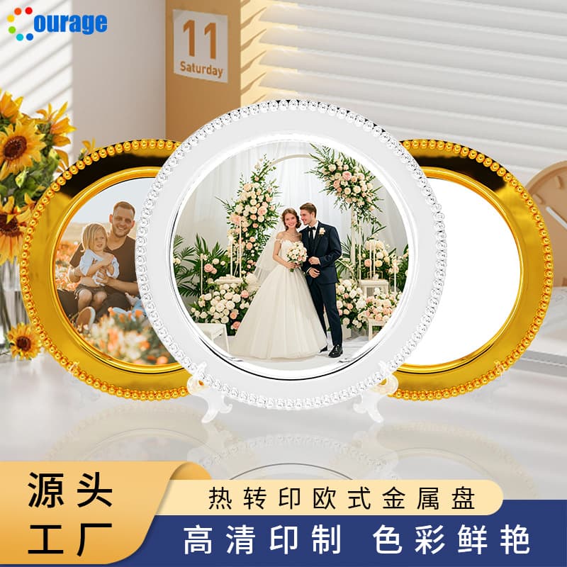 Heat transfer custom photo printing DIY home decor fruit plate wedding anniversary decoration
