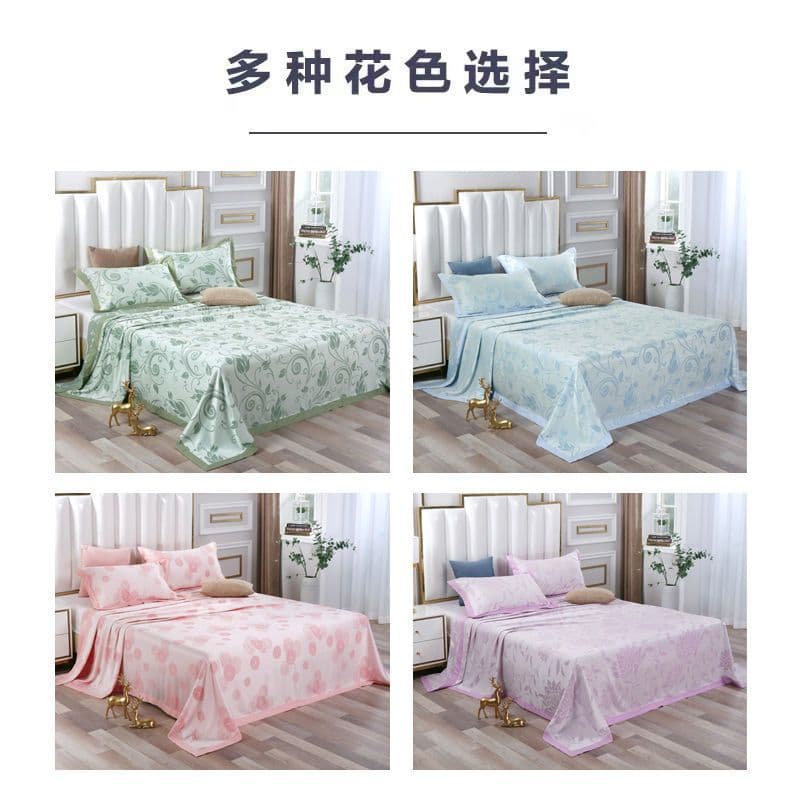 Wholesale High-End Bamboo Fiber Mat 3-Piece Set, Ice Silk Sheet for Air Conditioning, 1.8m Summer 1.5m Single Machine Washable