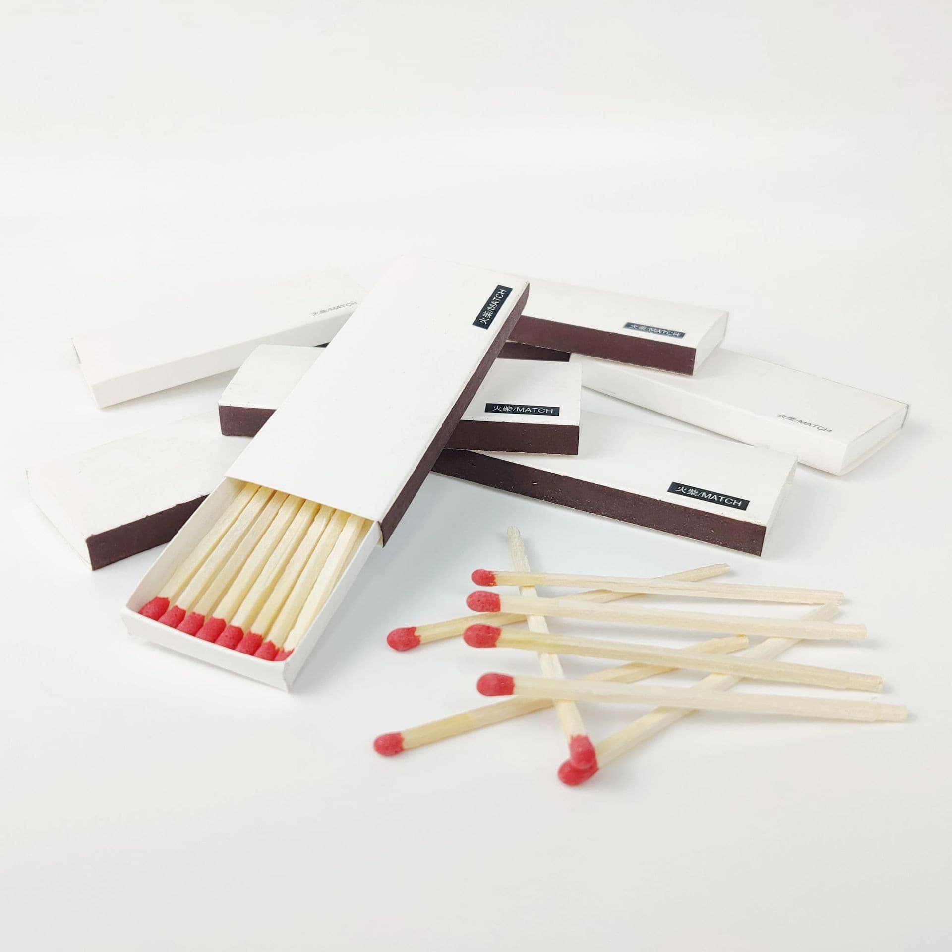 In-stock general incense candle long matches, extended cigar black/white tip engraved, bakery and baking matchboxes