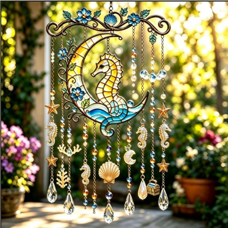 New Cross-Border Ocean Themed Crystal Wind Chime Ocean Floating Animal Wind Chime