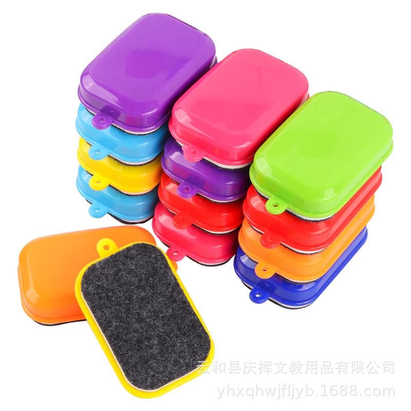 Colorful Magnetic Plastic Felt Board Eraser for Children Educational Culture Small Blackboard Eraser Soft PP Material