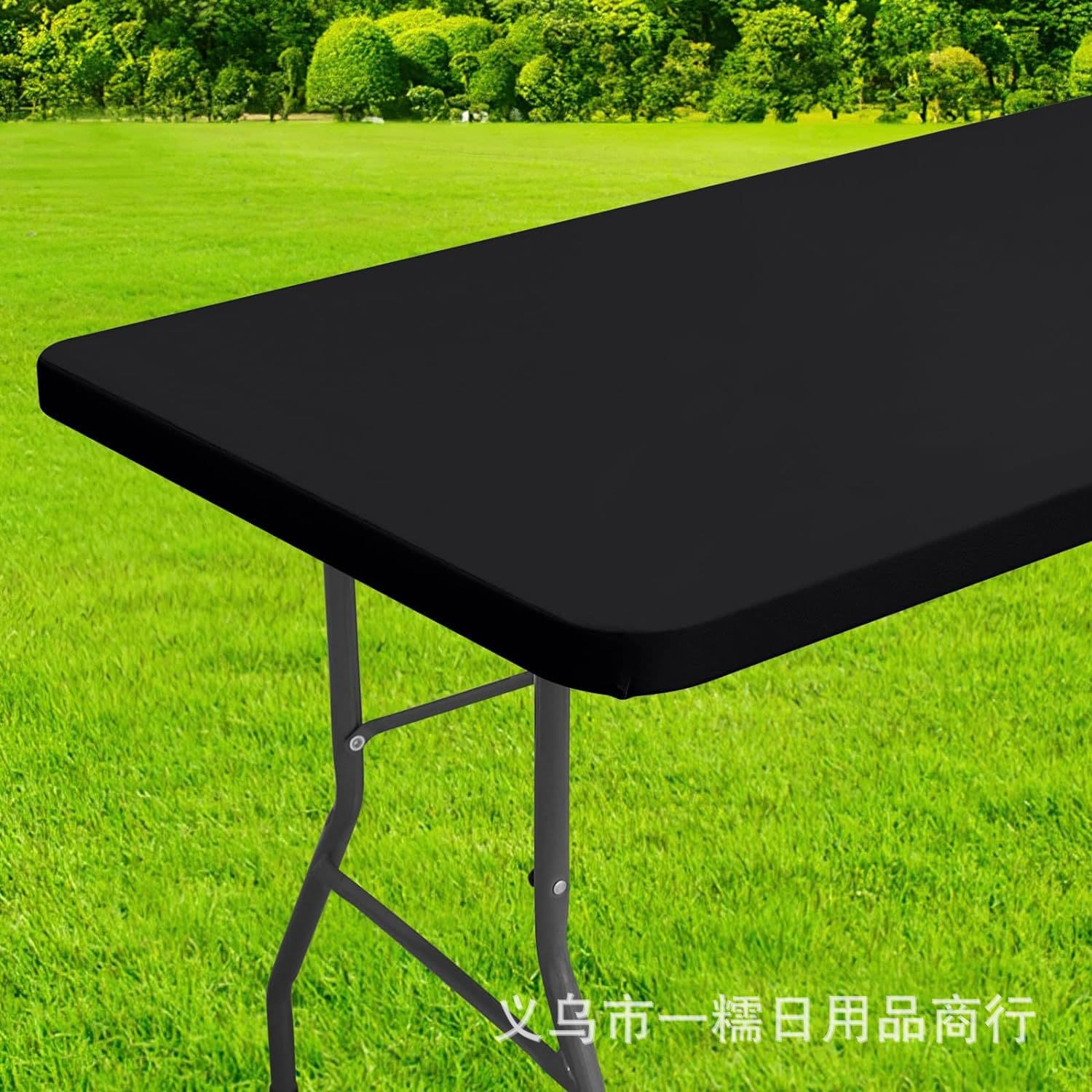 Cross-border hot selling elastic band spandex milk silk outdoor dustproof garden table cover rubber band picnic tablecloth 6FT elastic