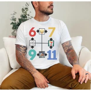 Cross-border European Size Funny 9 11 Shirts | Seven Eleven | 67 Meme Shirt