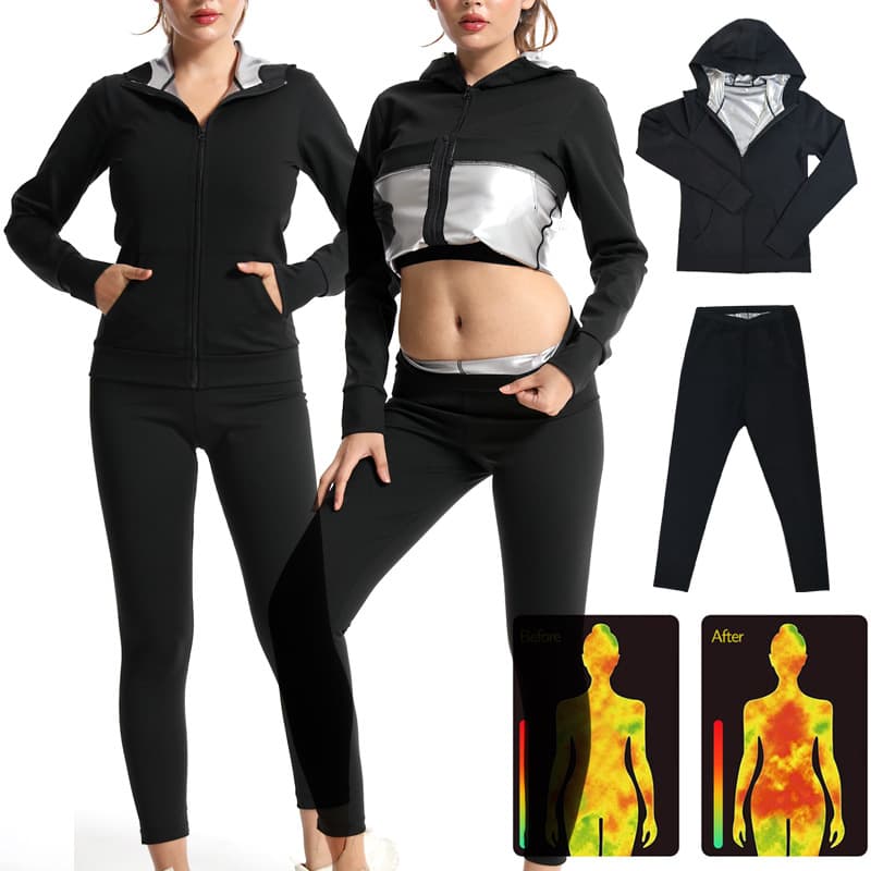 Women's Sweat Suit Running Heat-Generating Sweat Set Ladies Sports Running Fitness Wear Sweat Suit One-Piece Drop Shipping