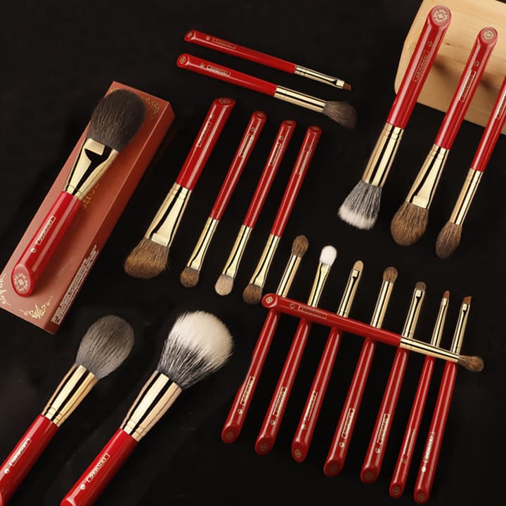 Single Animal Hair Makeup Brush Red Joy Eyebrow Series Set Brushes Hebei Qingzhou Cosmetic Brush Eyebrow Shaping Tool
