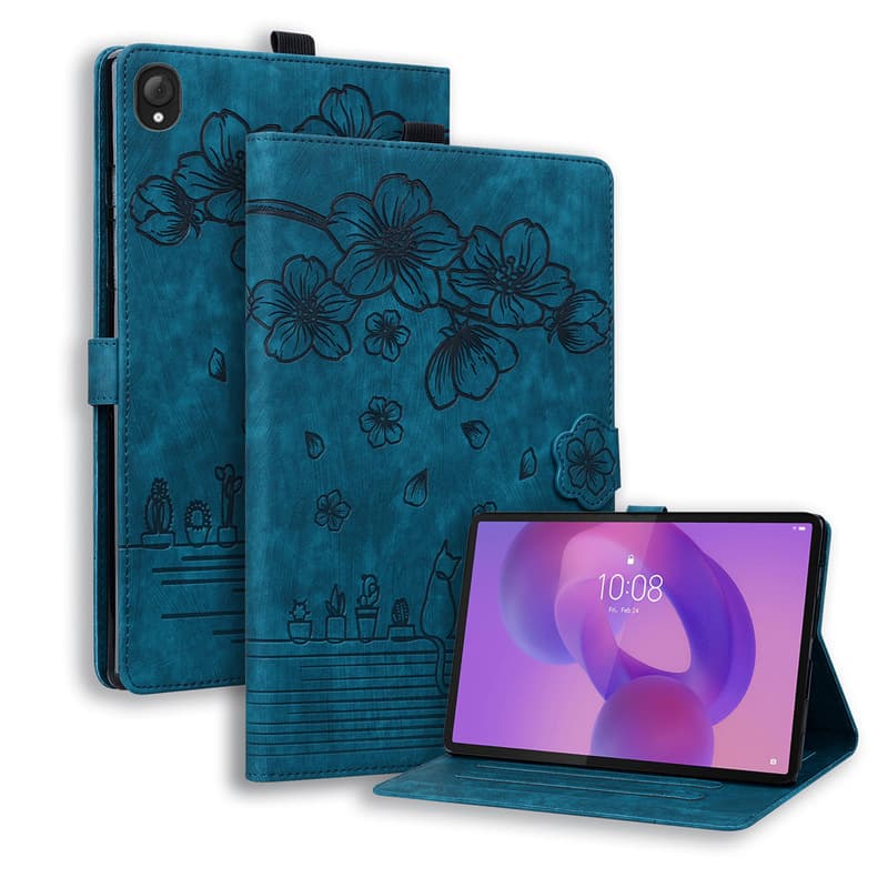Case for Tecno Megapad Pro Tablet, Samsung A11+/A9 Plus, Cherry Cat Stand Protective Cover
