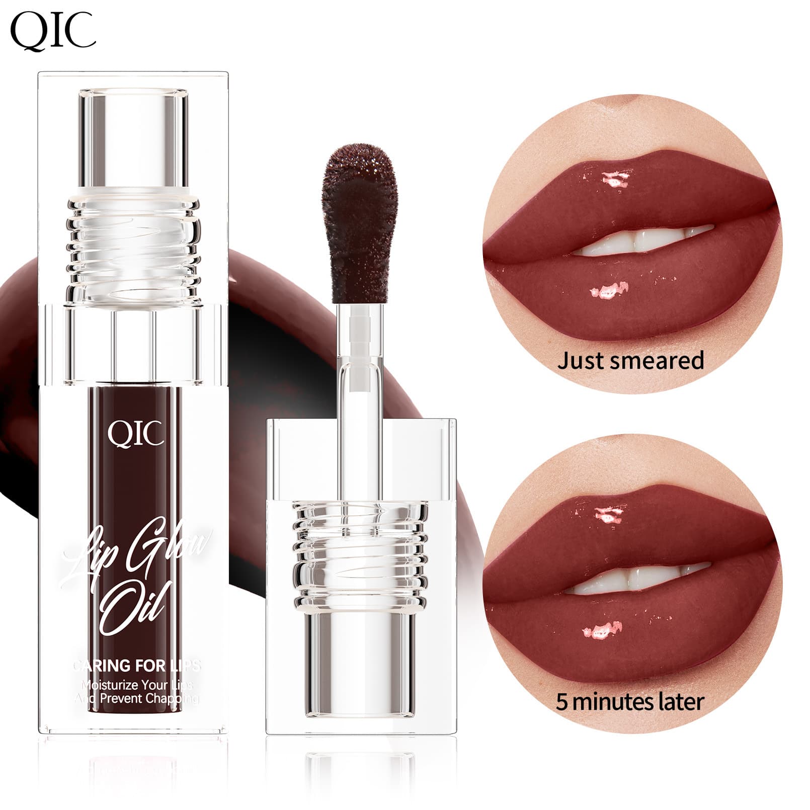 QIC Cross-border Hot Selling Color-changing Lip Oil Moisturizing Lip Care Glossy Lip Plumper Lip Gloss Lip Oil
