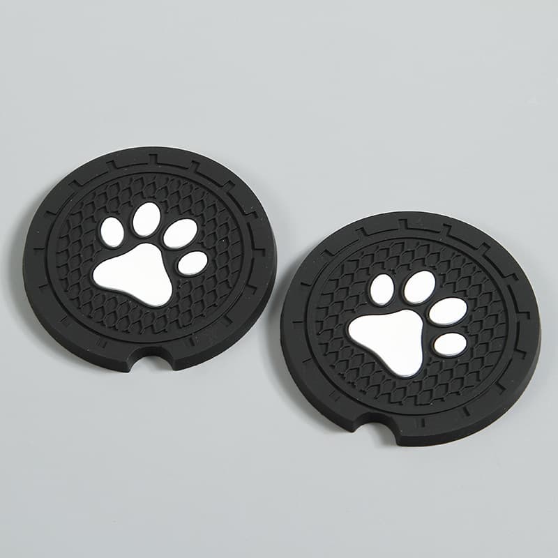 Factory cross-border spot coasters Amazon creative car coasters PVC soft rubber cat claw coasters